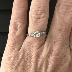 Antique RARE Platinum Traub Diamond Engagement Ring Orange Blossom Vintage S 7.5